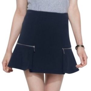 MICHAEL KORS Gold Zipper Flounce Mini Skirt